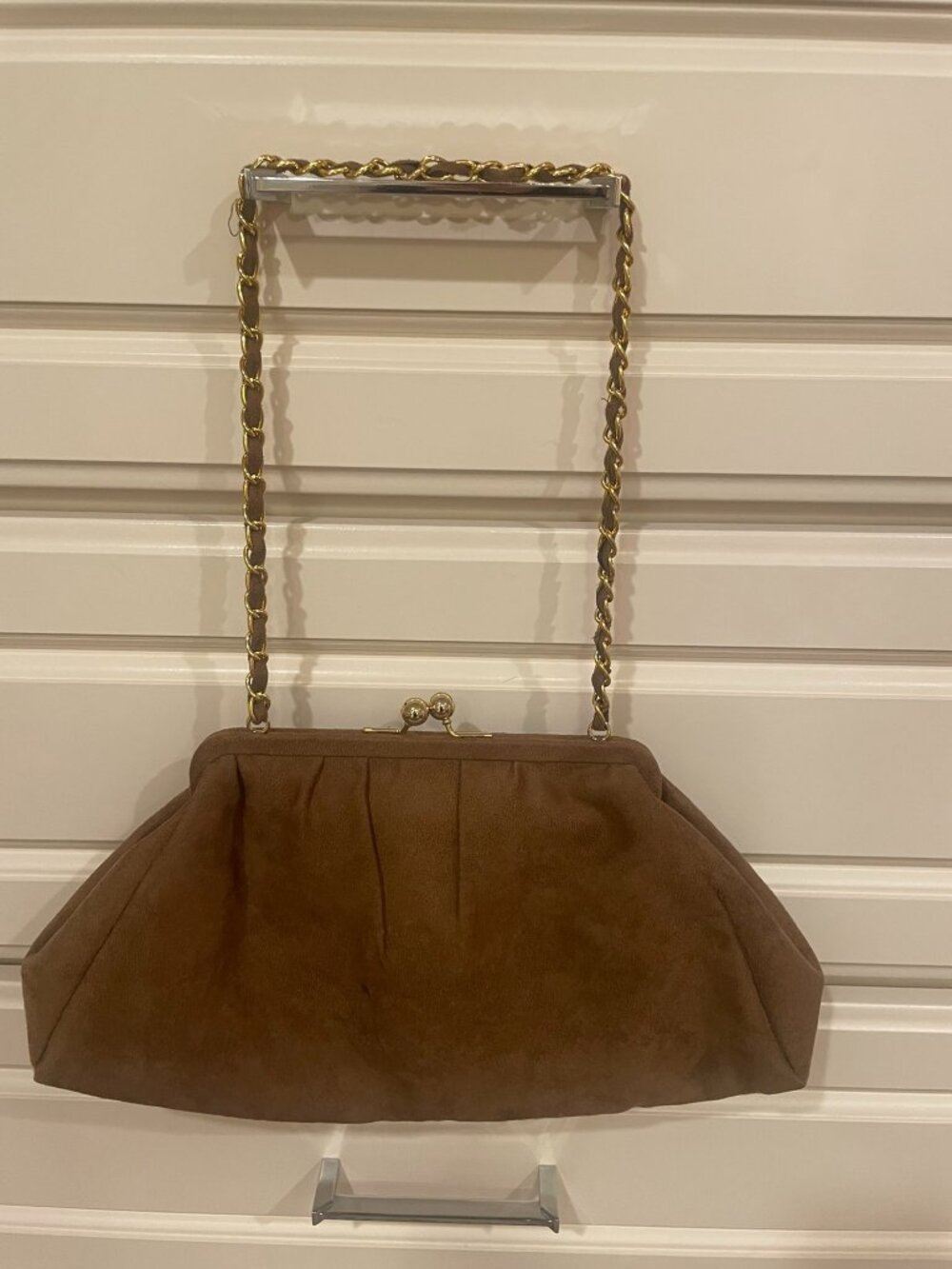 Tobacco brown suede bag